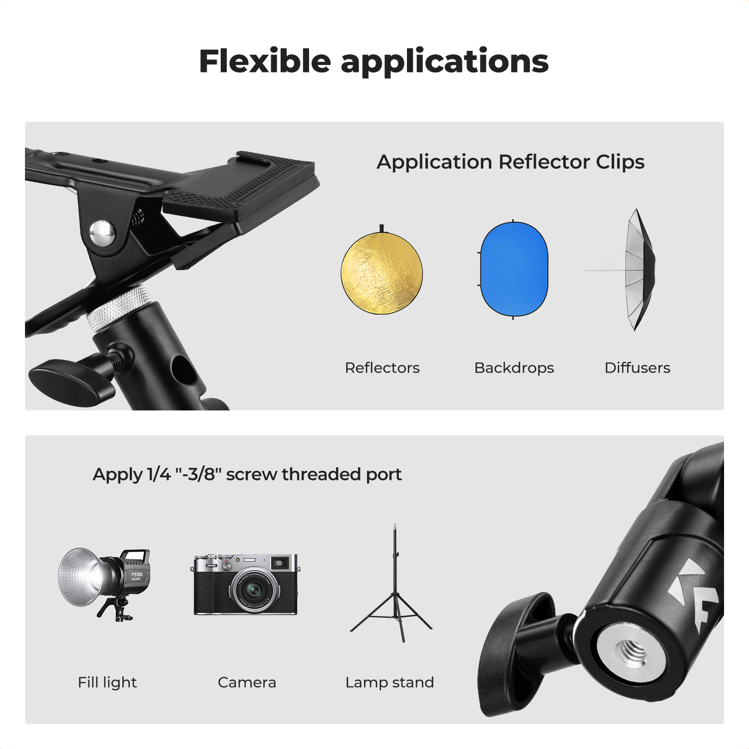 K&F CONCEPT Reflector Clip Hol – обзор и цена Reflector Arm Clamp