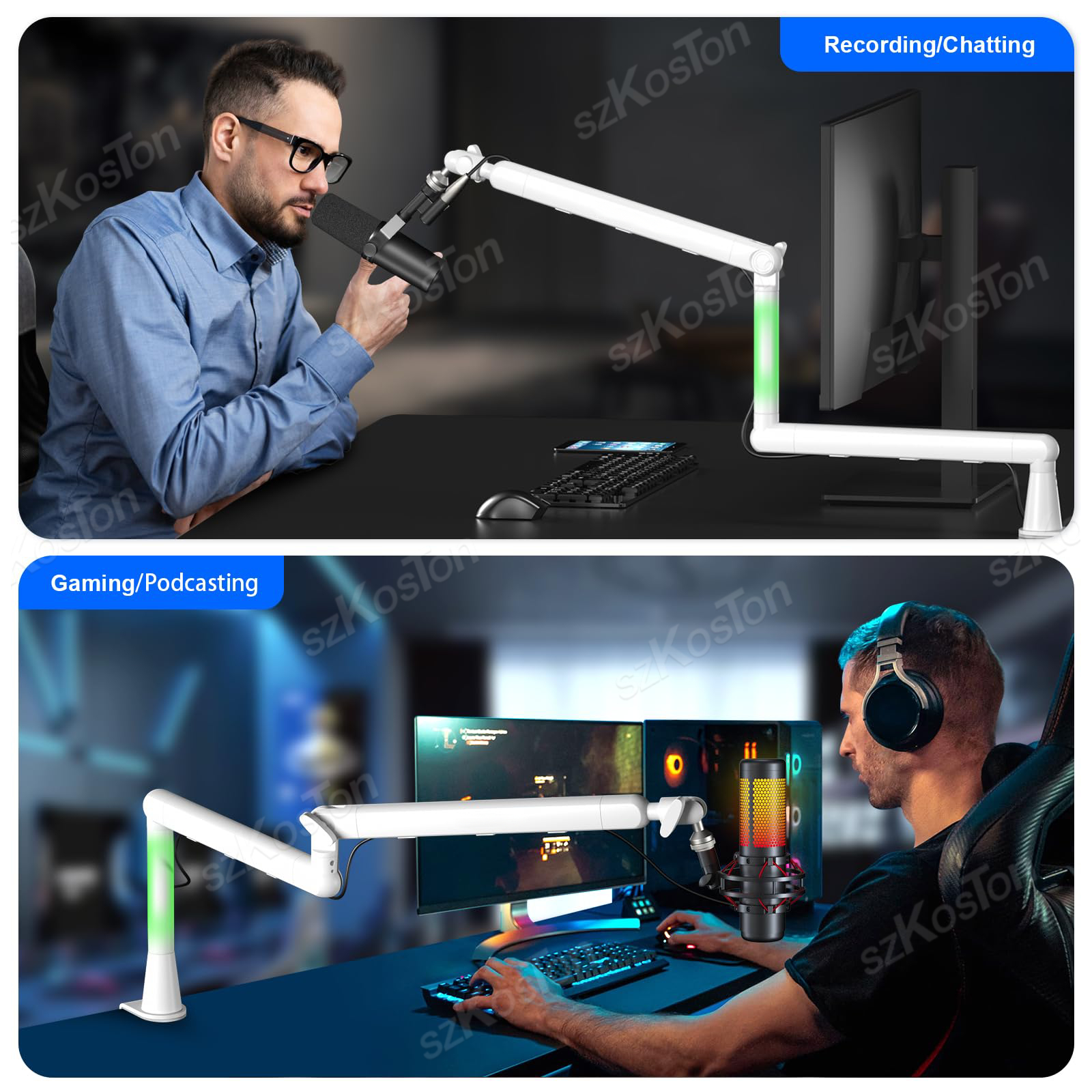White Microphone Boom Arm Adju – обзор и цена Boom Arm Stand