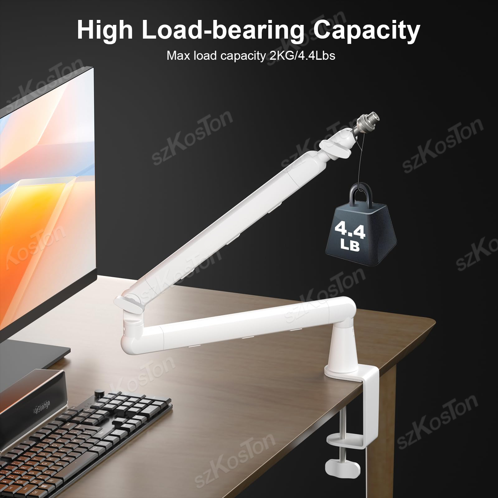 White Microphone Boom Arm Adju – обзор и цена Boom Arm Stand