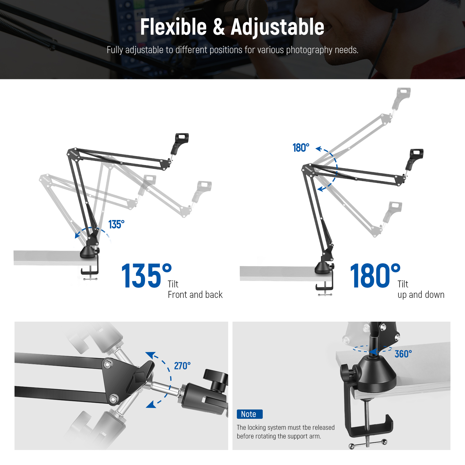 Neewer Microphone Arm Stand, S – обзор и цена Boom Arm Stand