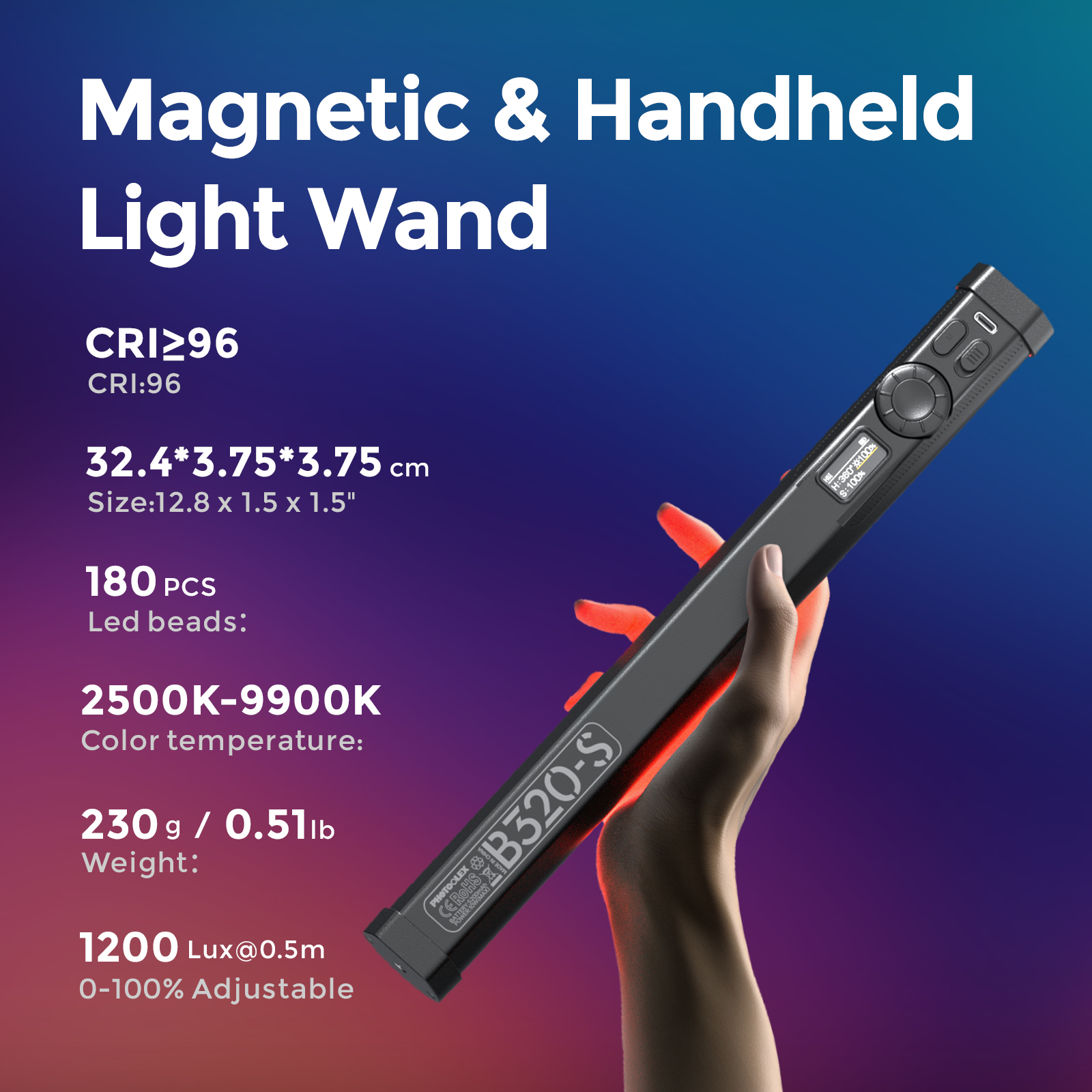 PHOTOLEX RGB Colorful Stick Li – обзор и цена Photography Lighting Type