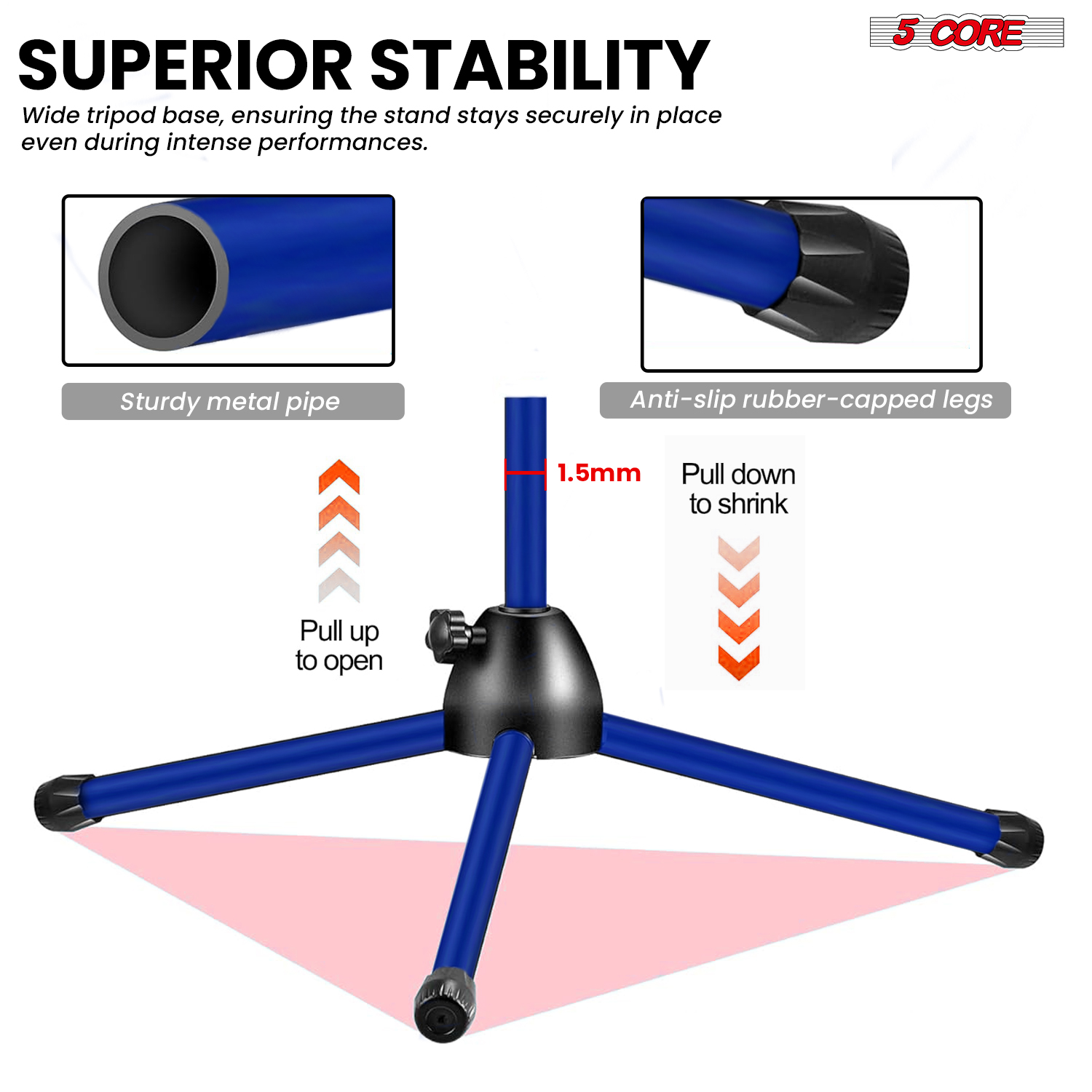 5 Core Mic Stand Floor Height  – обзор и цена Boom Arm Stand